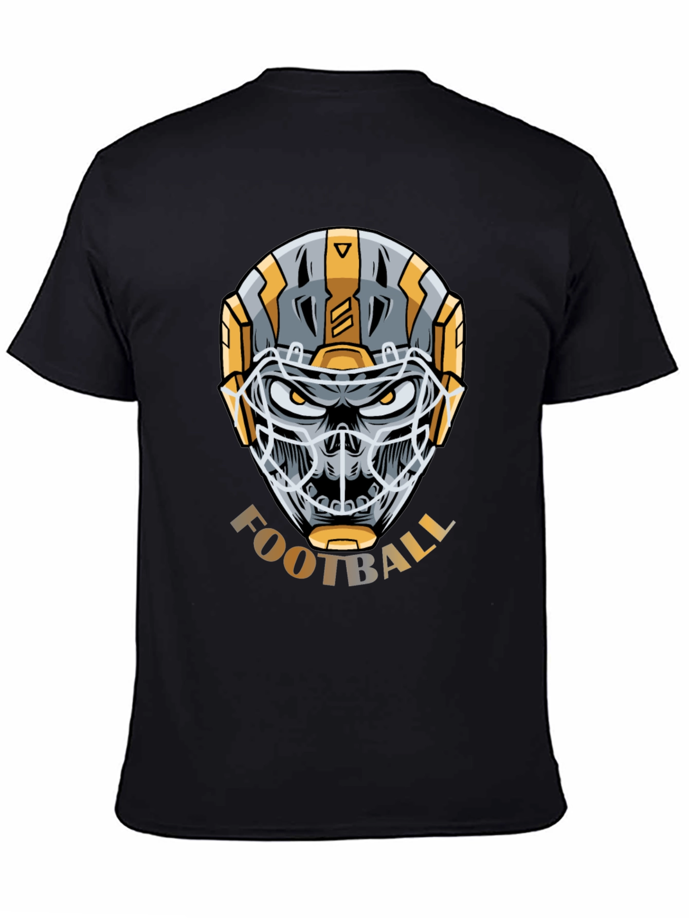 Skull Football Helmet Graphic T-Shirt