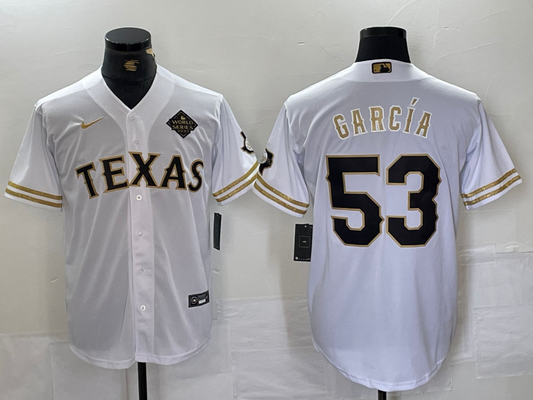 Men's Texas Rangers Adolis Garcia #53 White Limited Player Jerseys