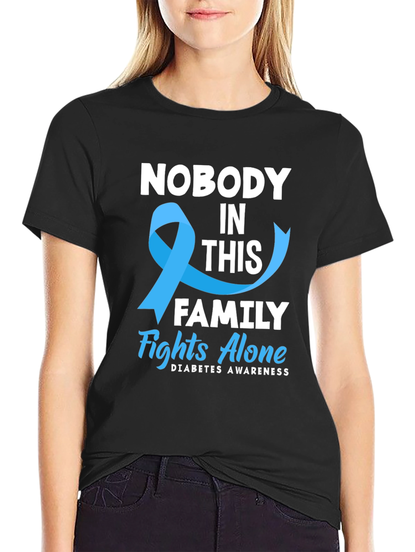Diabetes Awareness T-Shirt: Nobody Fights Alone