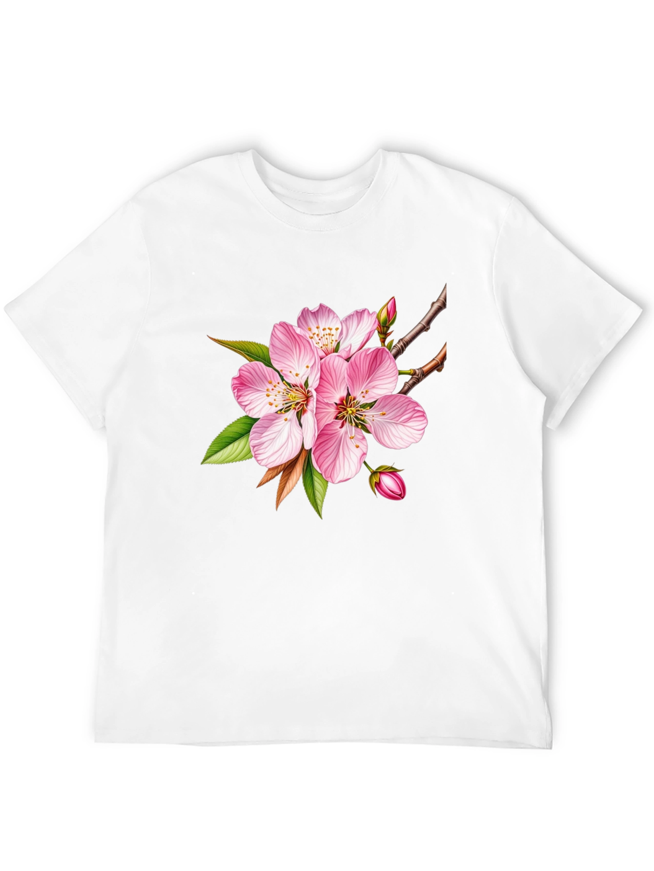 Floral Blossom Graphic Tee - Casual Black T-Shirt