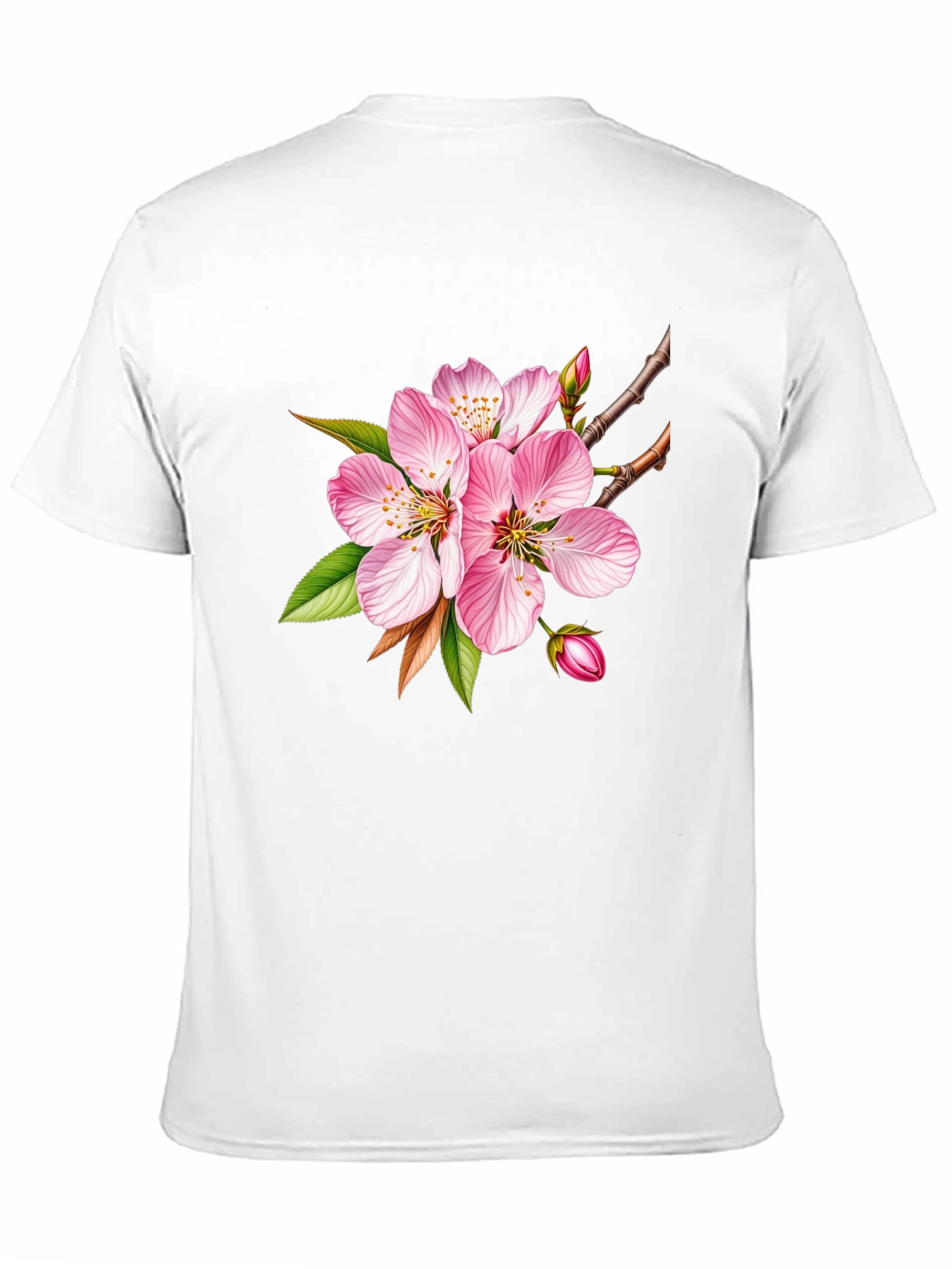Floral Blossom Graphic Tee - Casual Black T-Shirt