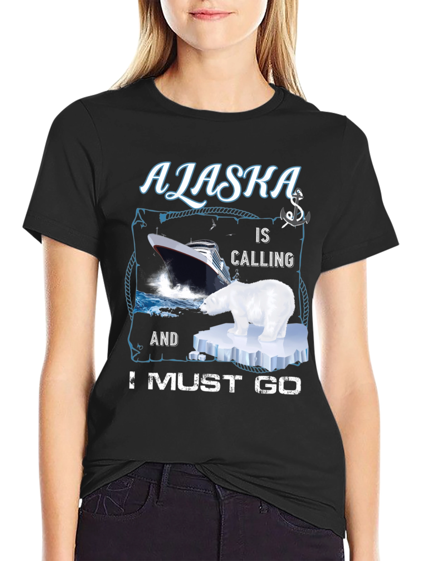 Alaska Cruise T-Shirt: Polar Bear Ship Adventure