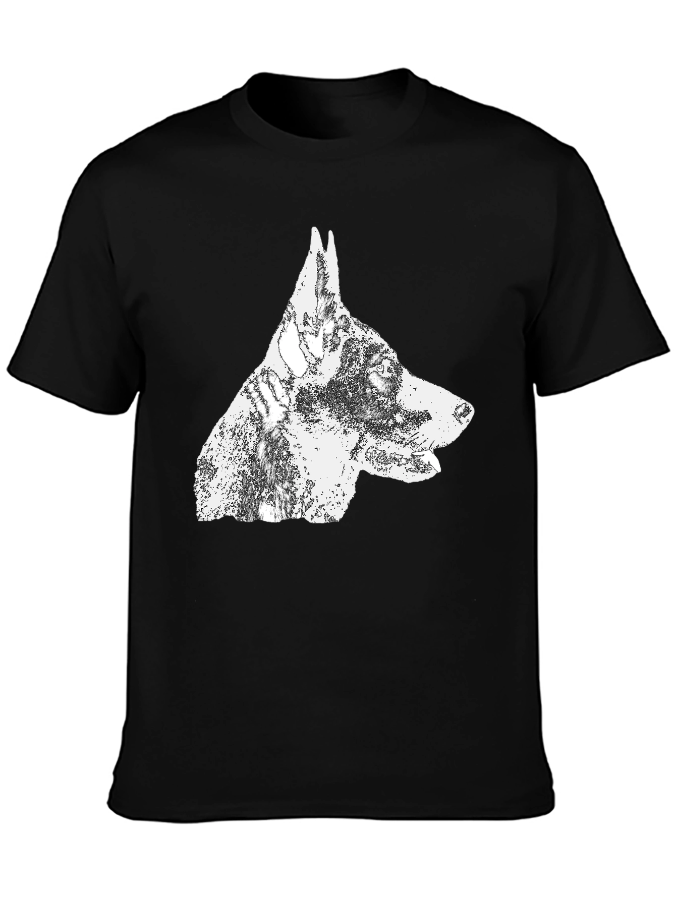 Doberman Dog Graphic T-Shirt - Black Cotton Tee