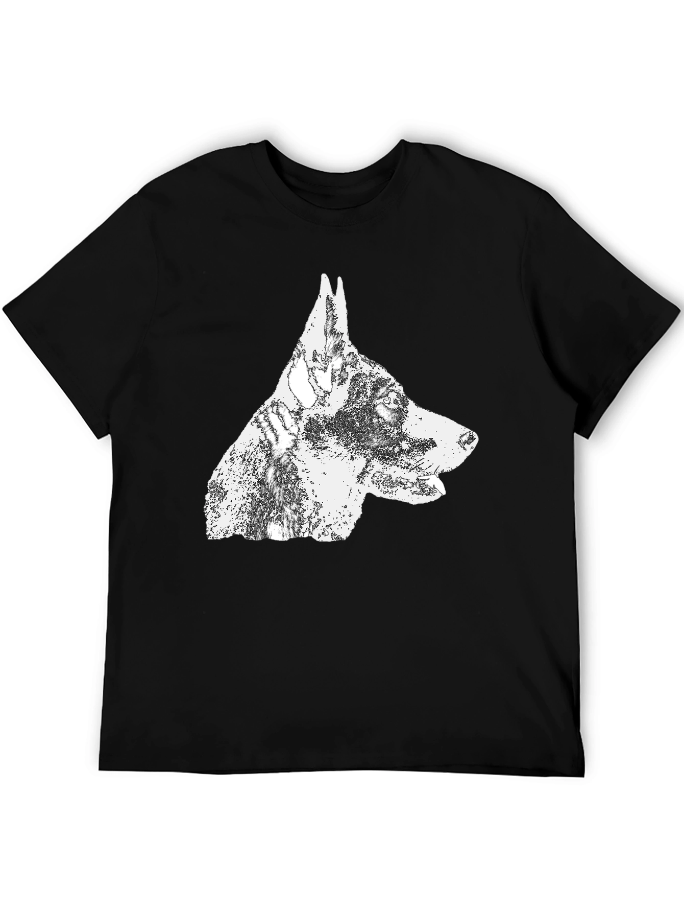 Doberman Dog Graphic T-Shirt - Black Cotton Tee