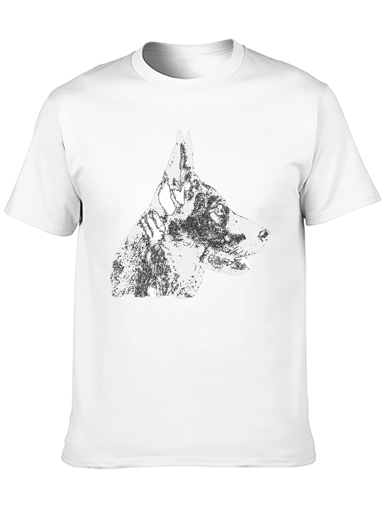 Doberman Dog Graphic T-Shirt - Black Cotton Tee