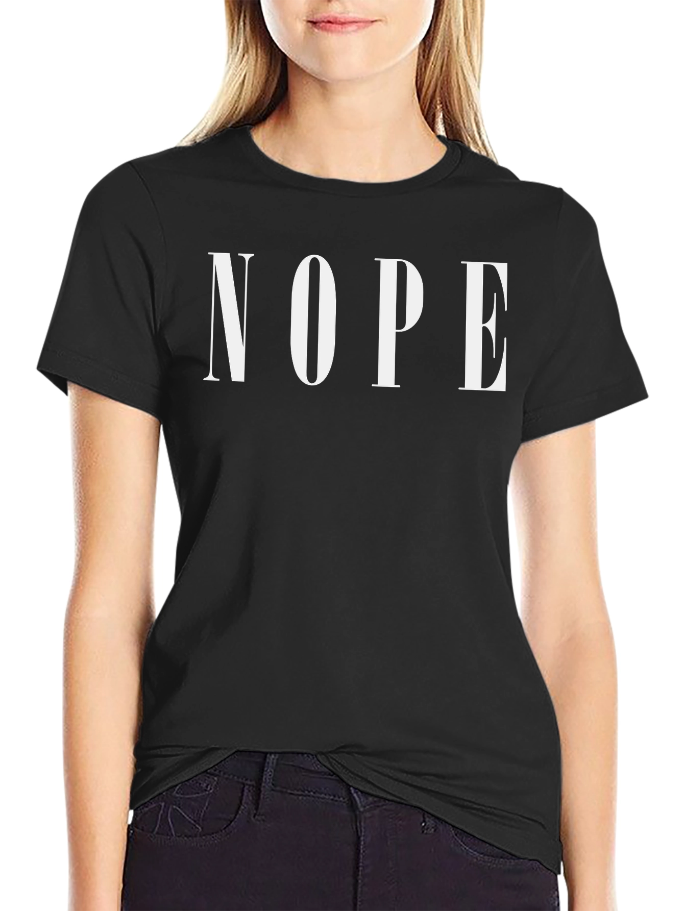 Nope Graphic Tee - Classic Fit Black T-Shirt