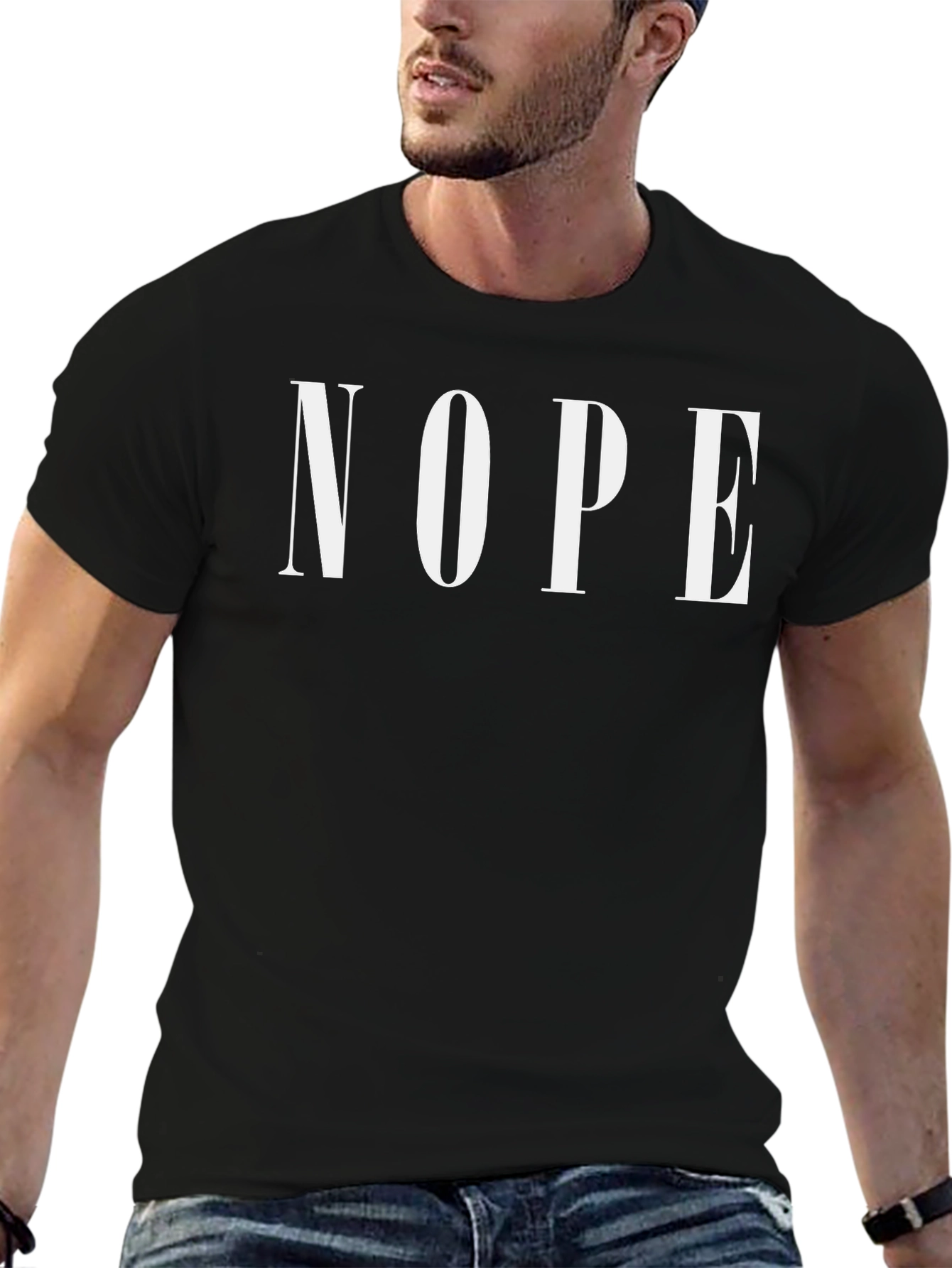 Nope Graphic Tee - Classic Fit Black T-Shirt