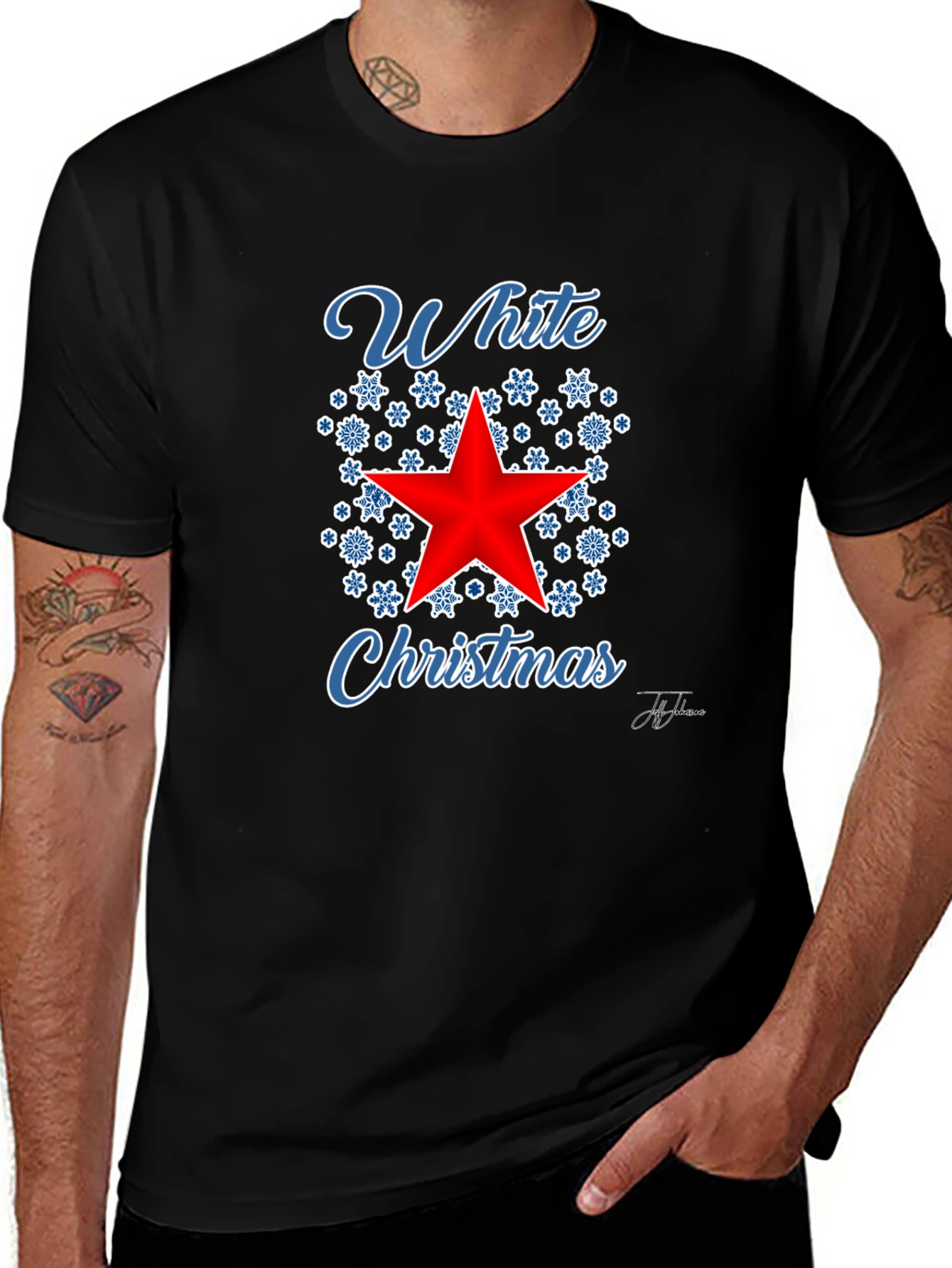 White Christmas Star Graphic Tee