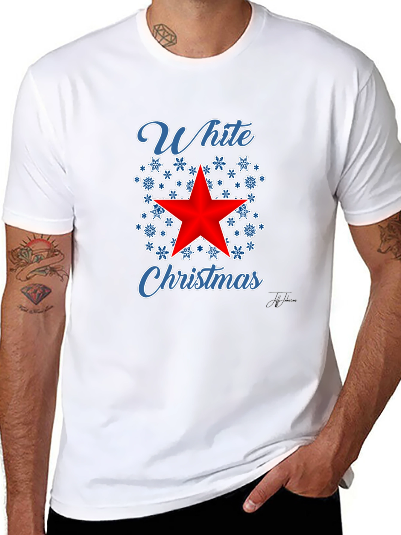White Christmas Star Graphic Tee