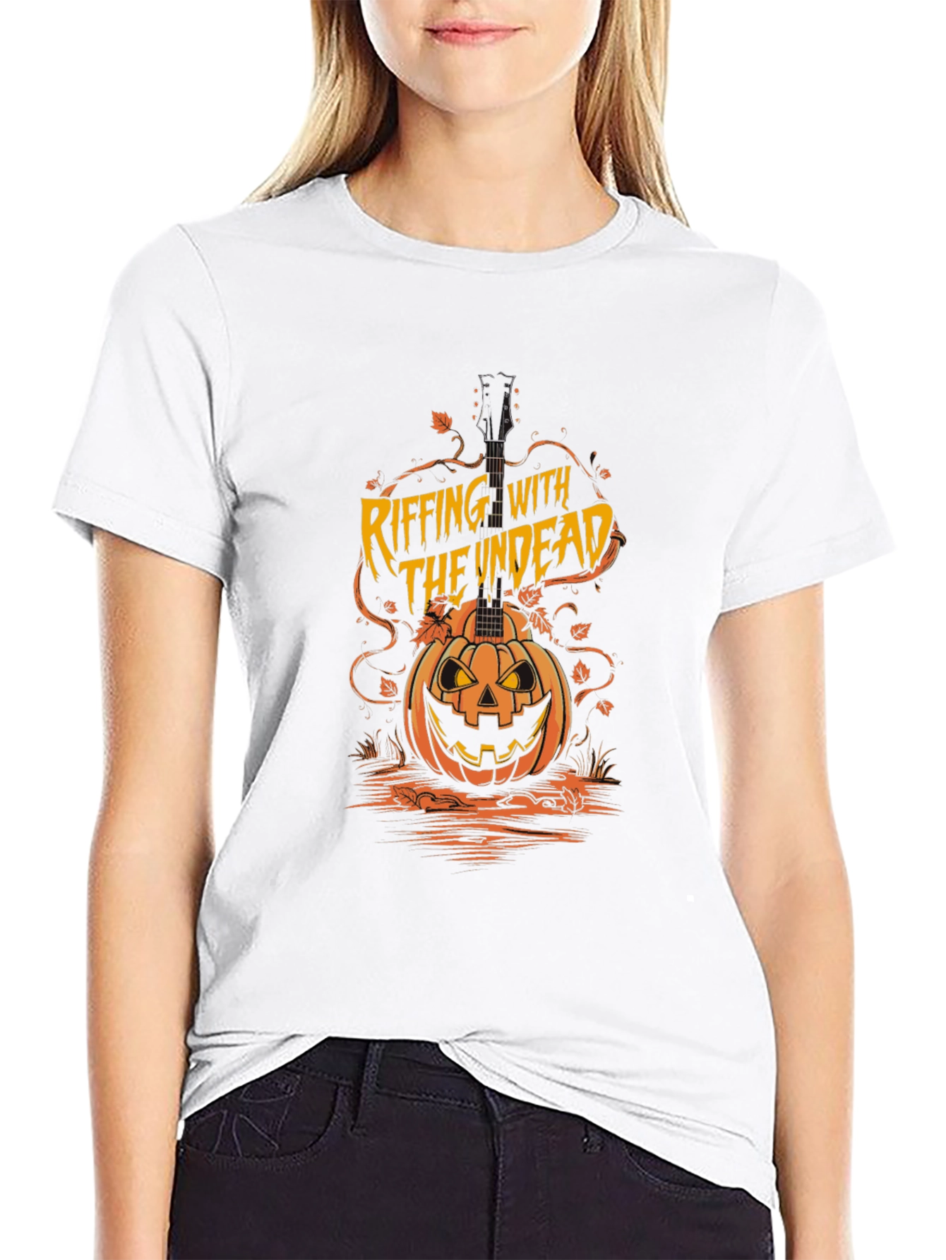 Riffing With The Undead Halloween T-Shirt