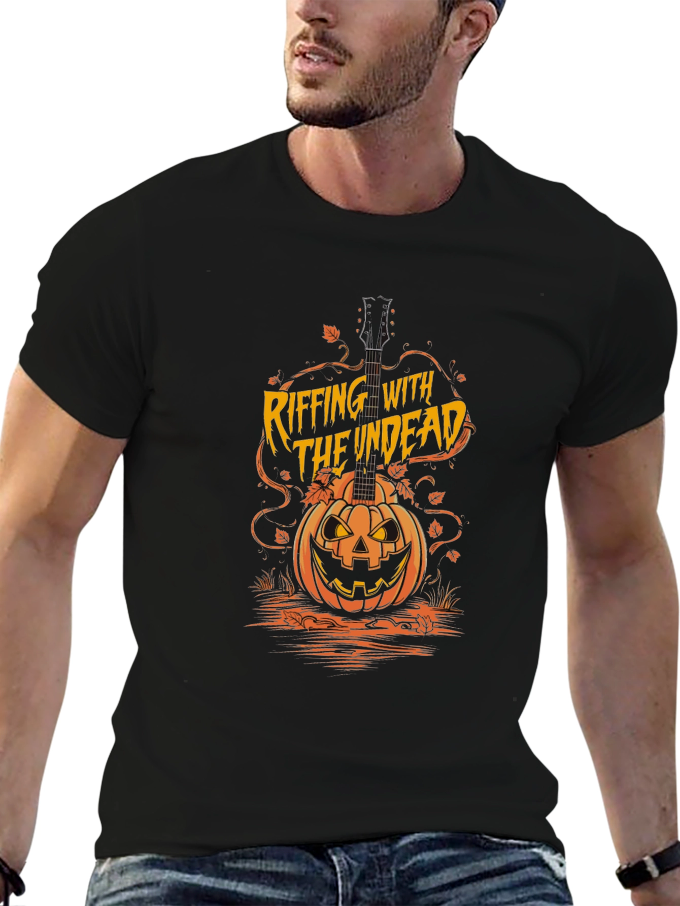 Riffing With The Undead Halloween T-Shirt