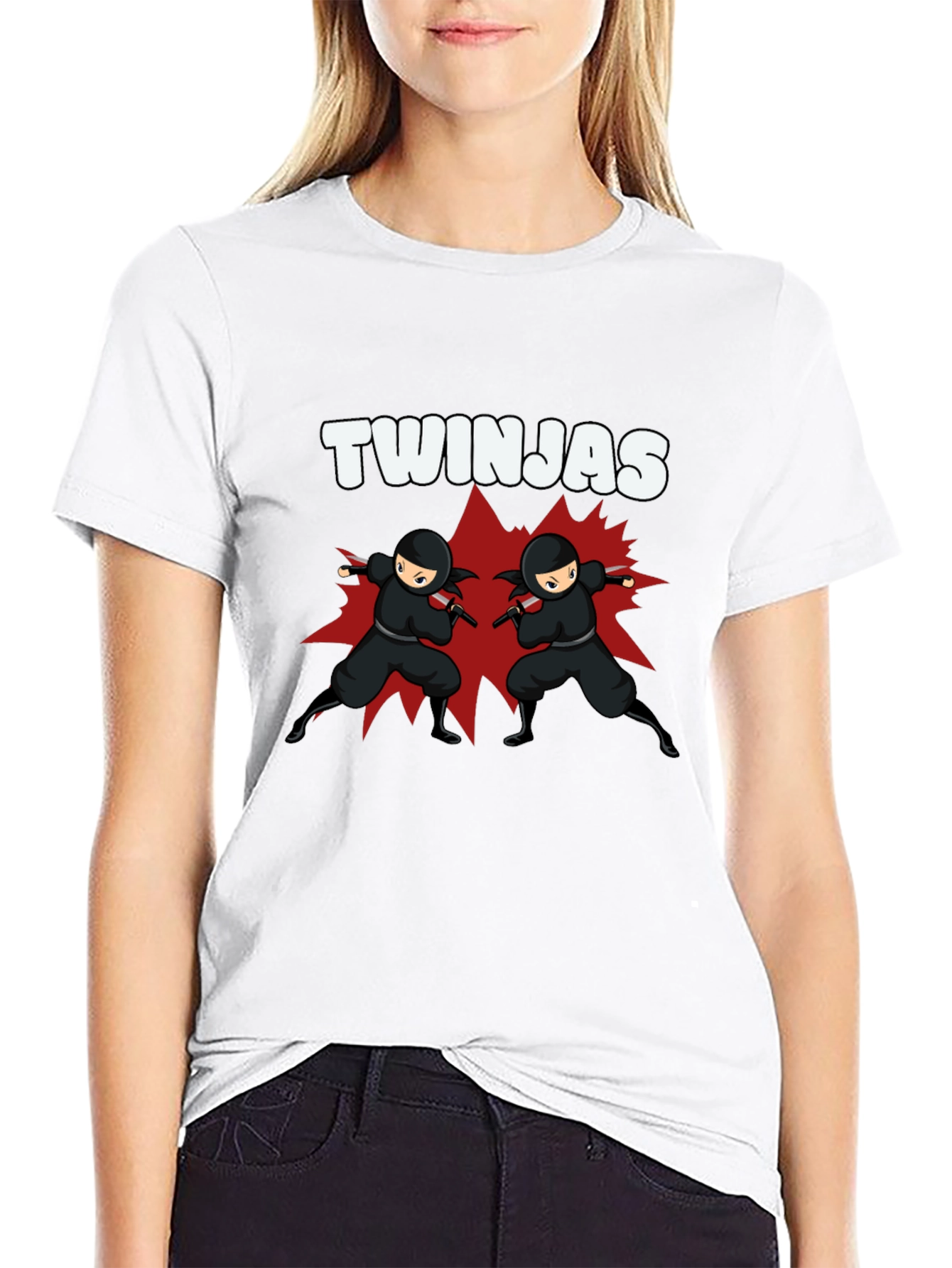 Twinjas Black Graphic Tee - Ninja Twins T-Shirt
