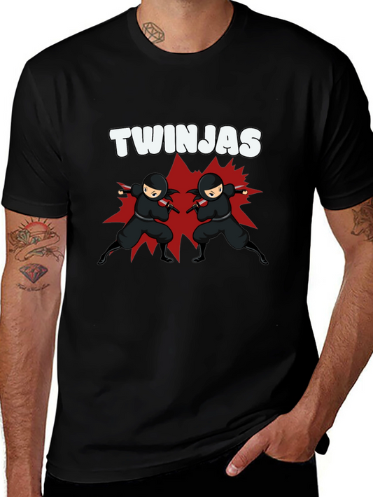 Twinjas Black Graphic Tee - Ninja Twins T-Shirt