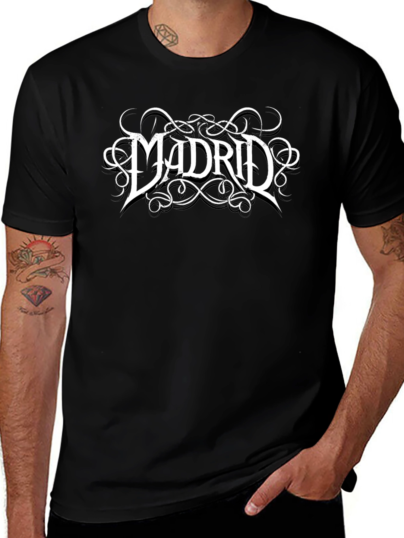 Madrid Graphic Tee - Classic Style Black T-Shirt