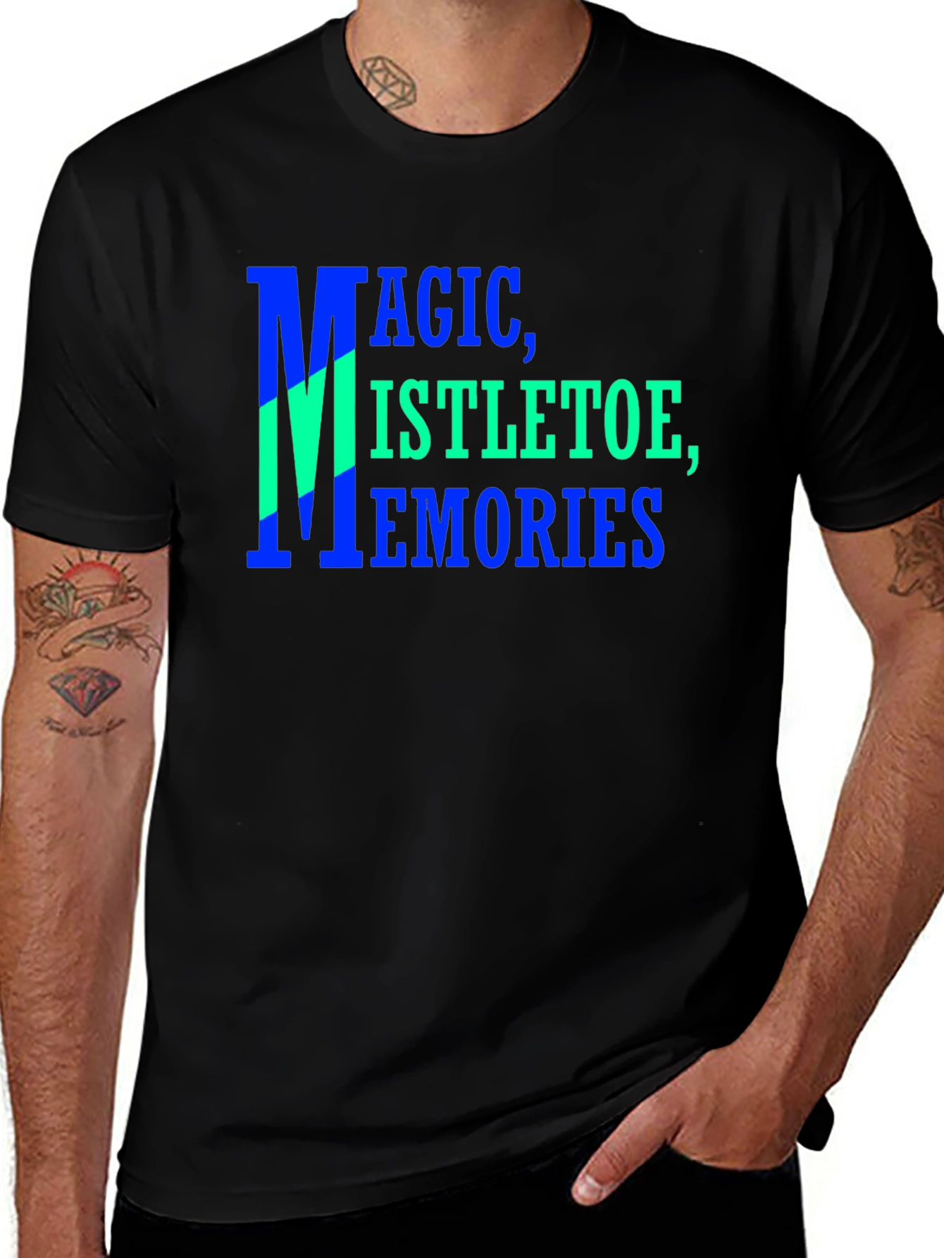 Magic Mistletoe Memories Black Graphic T-Shirt