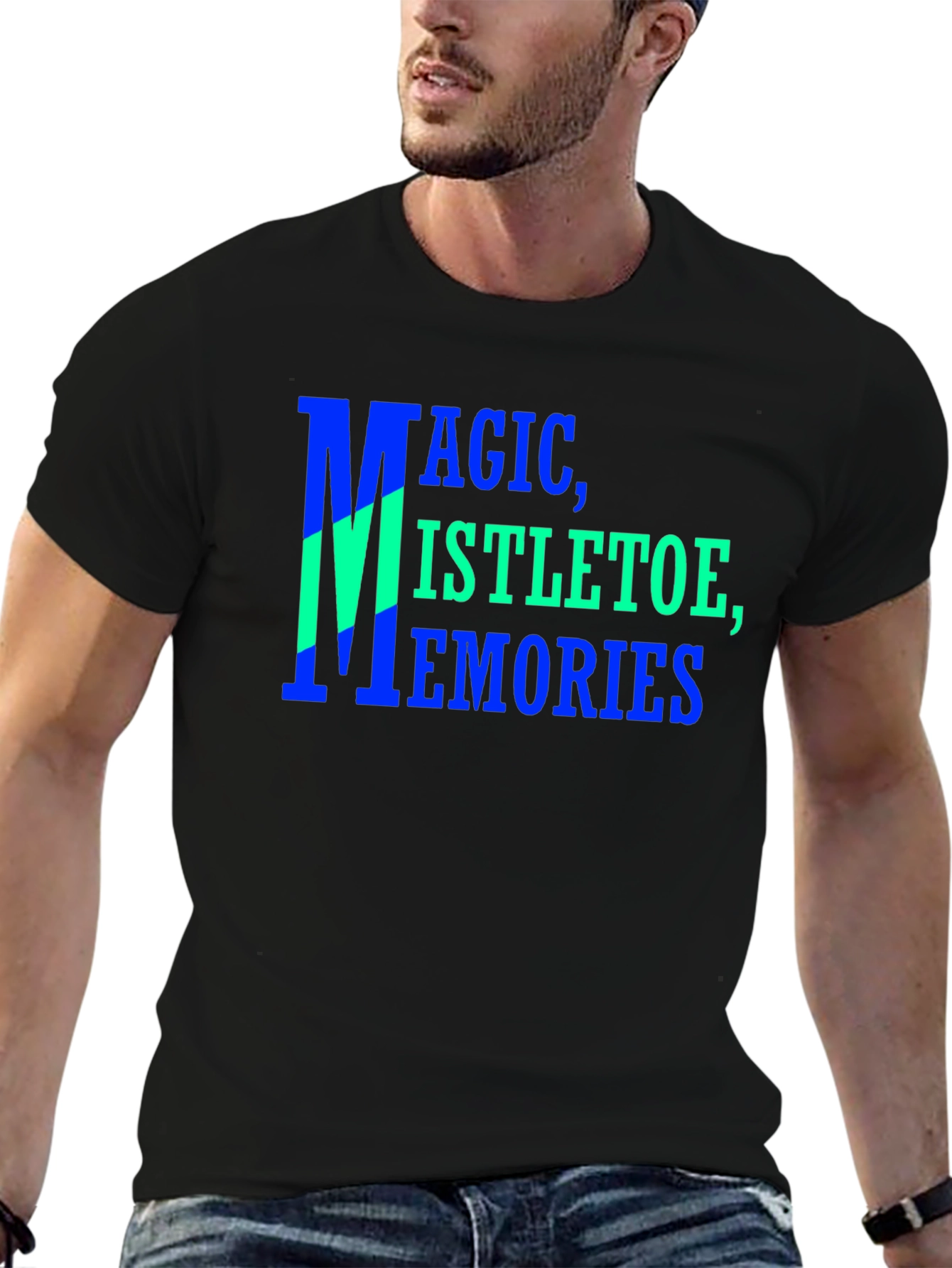 Magic Mistletoe Memories Black Graphic T-Shirt