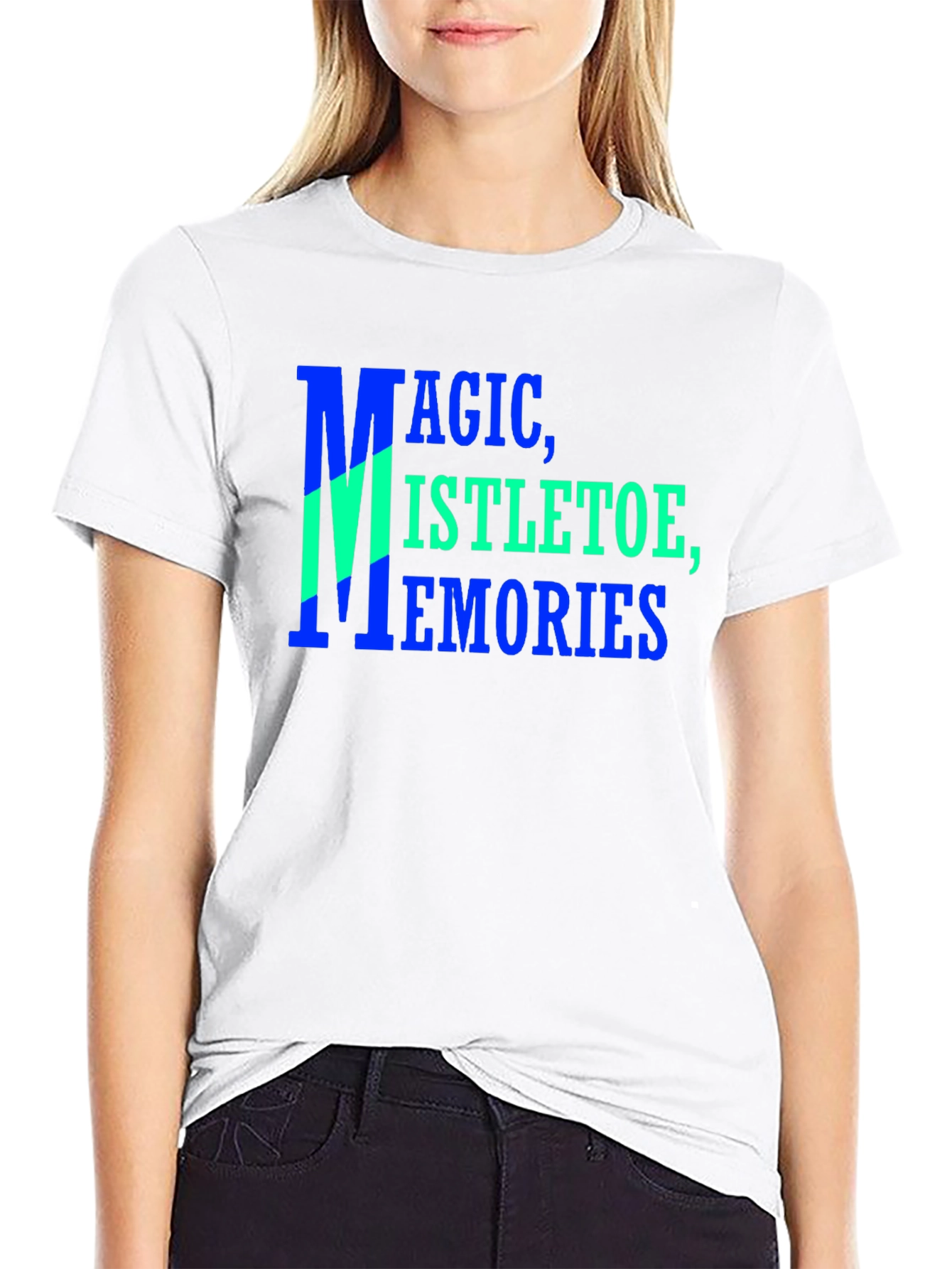 Magic Mistletoe Memories Black Graphic T-Shirt