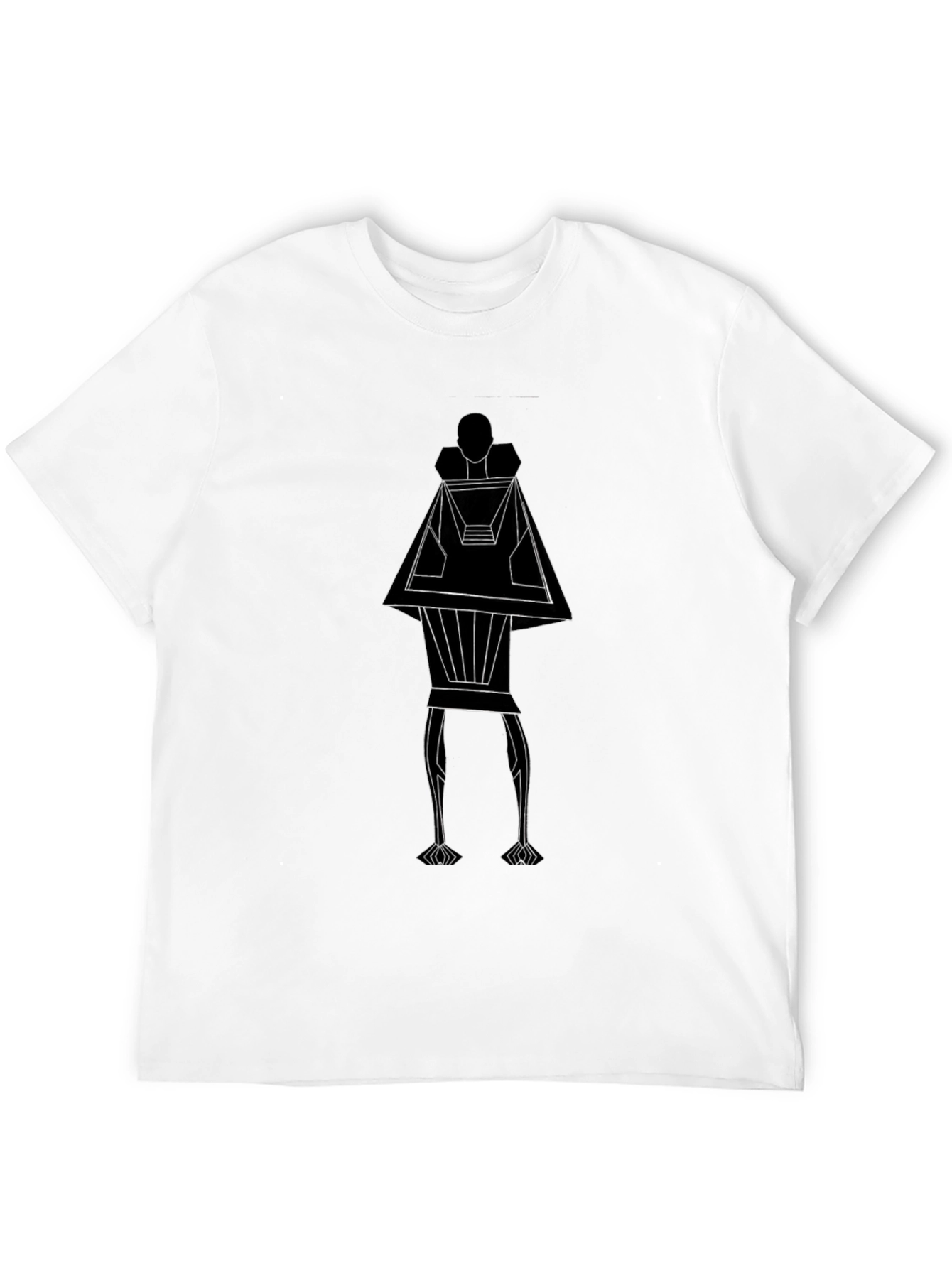 Abstract Geometric Figure Graphic Tee - Black
