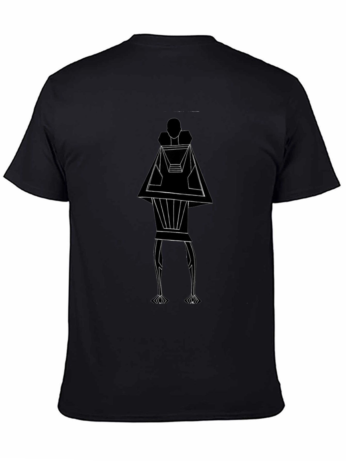 Abstract Geometric Figure Graphic Tee - Black