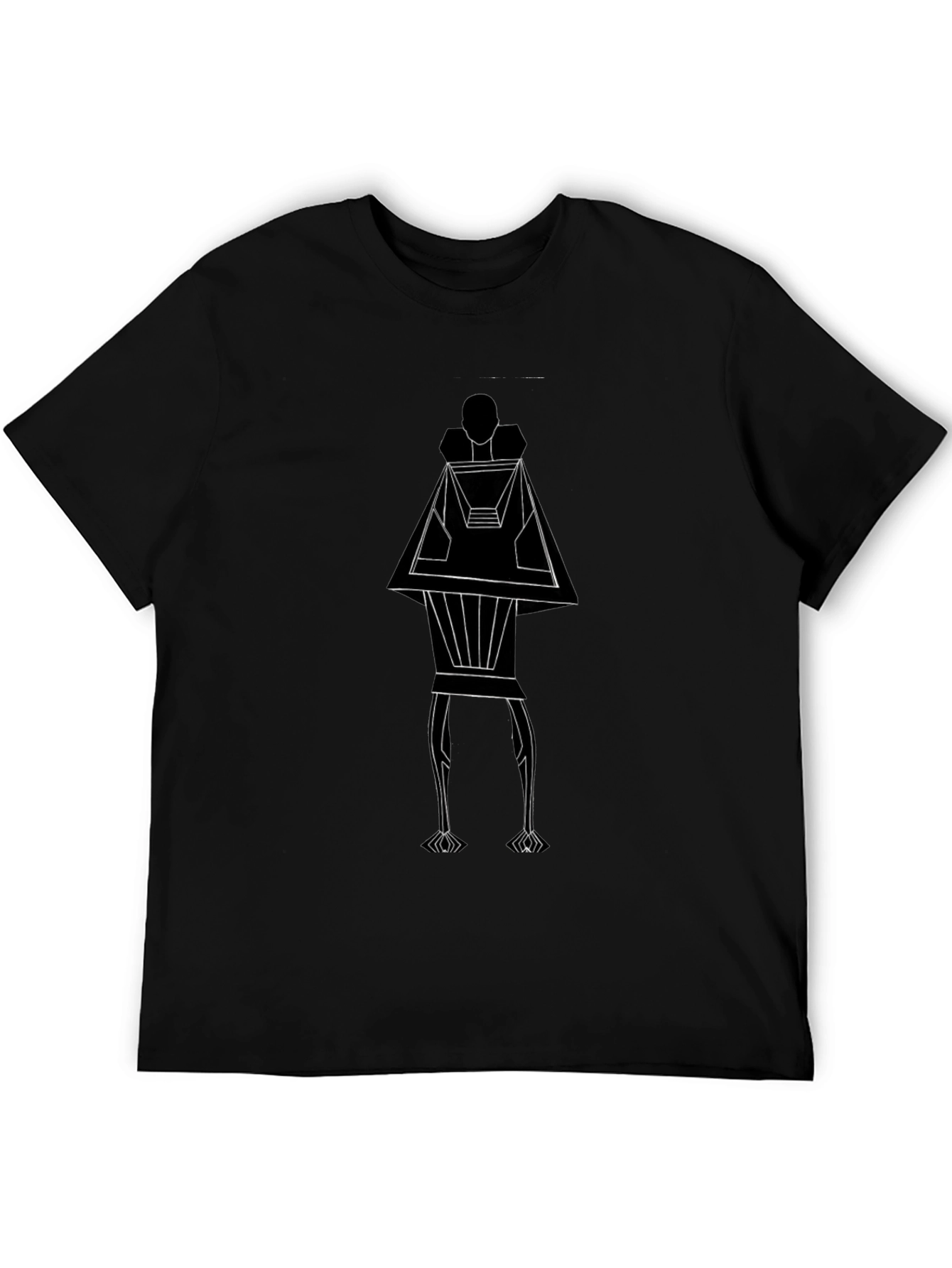 Abstract Geometric Figure Graphic Tee - Black