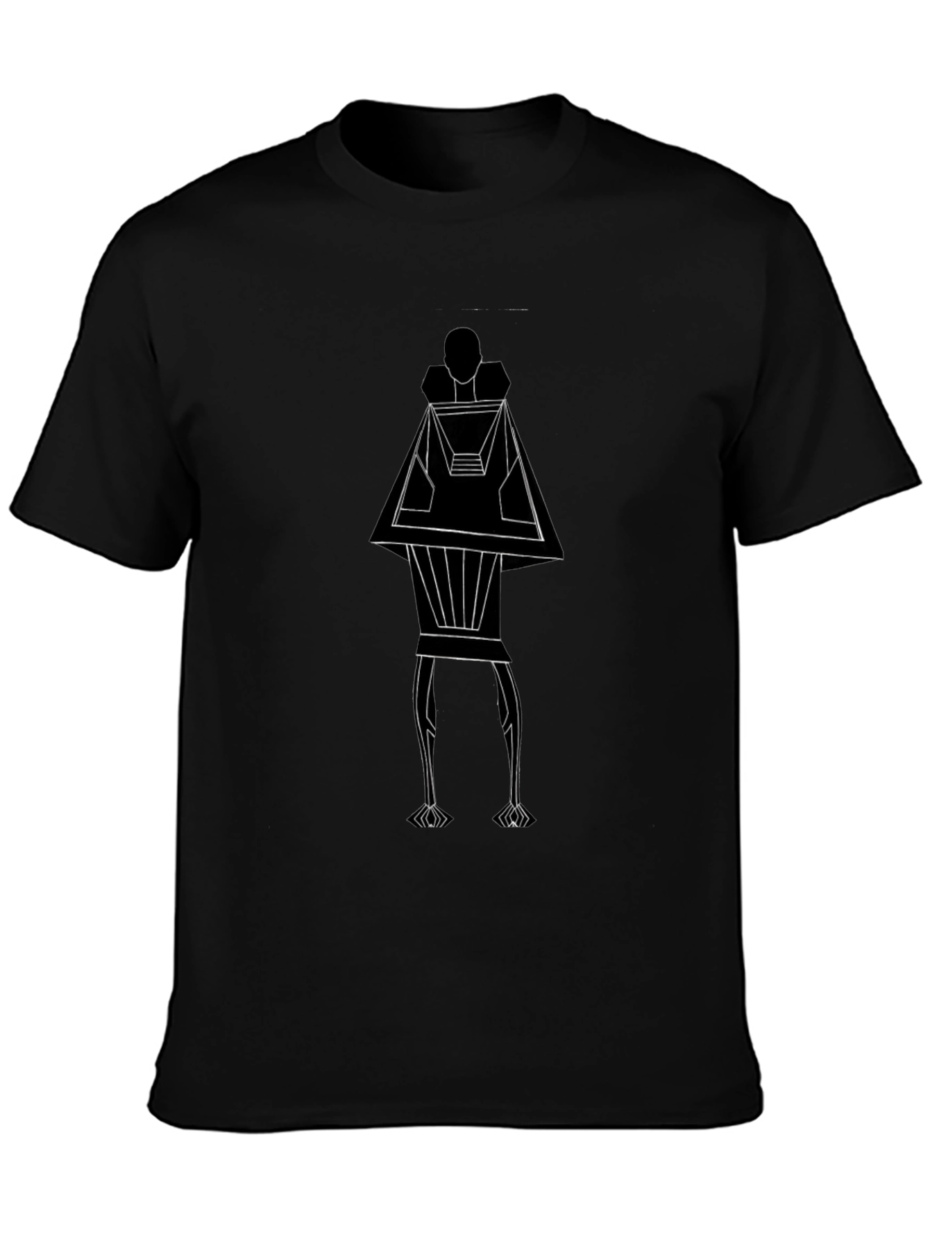 Abstract Geometric Figure Graphic Tee - Black