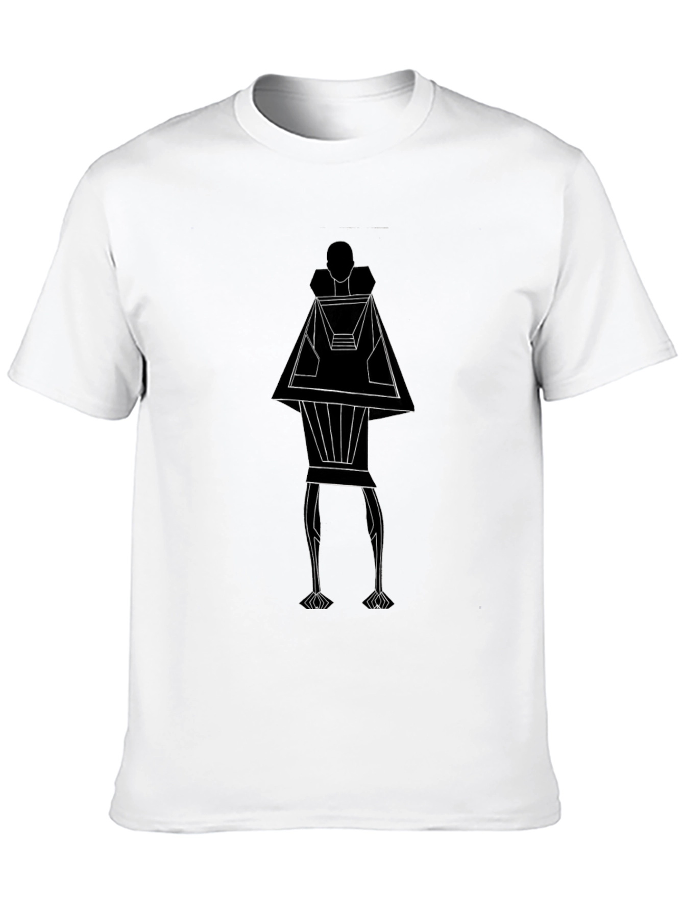 Abstract Geometric Figure Graphic Tee - Black