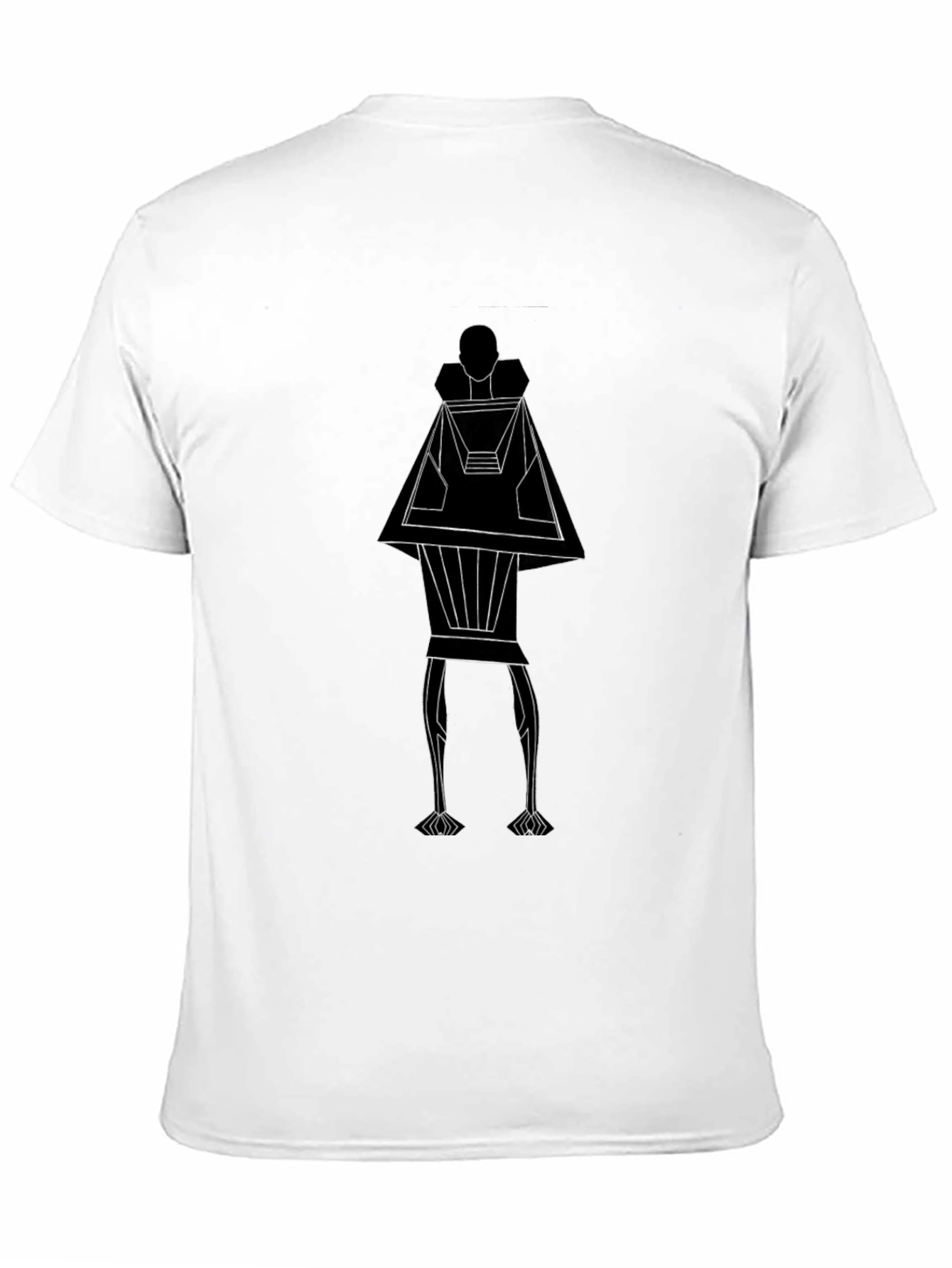 Abstract Geometric Figure Graphic Tee - Black