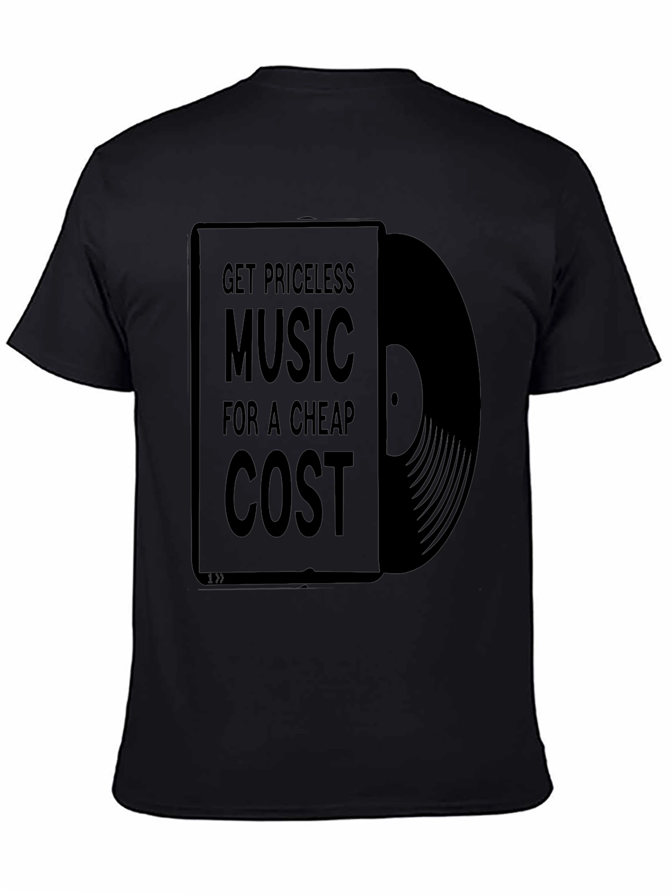 Priceless Music Cheap Cost Black Graphic T-Shirt