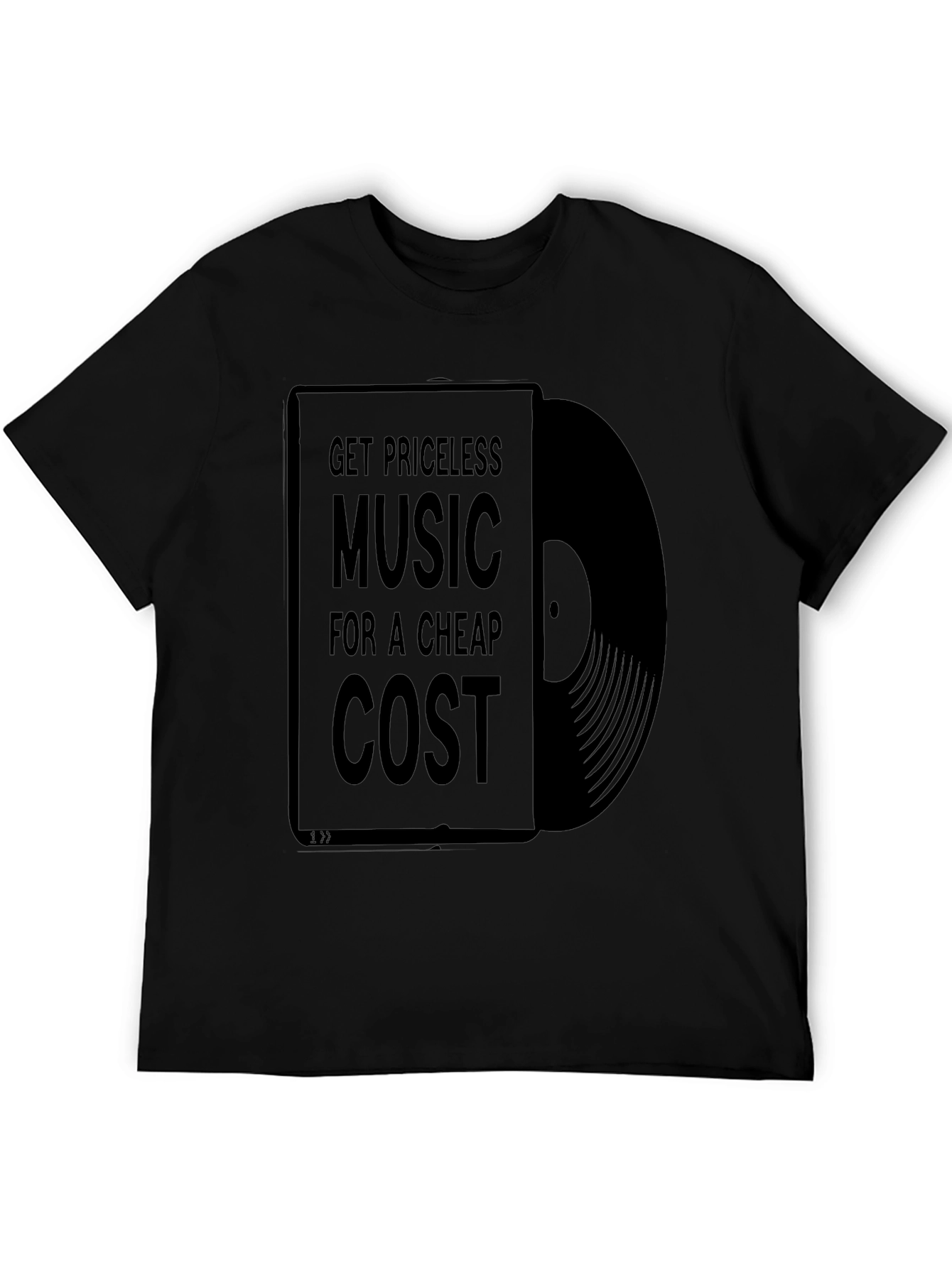 Priceless Music Cheap Cost Black Graphic T-Shirt