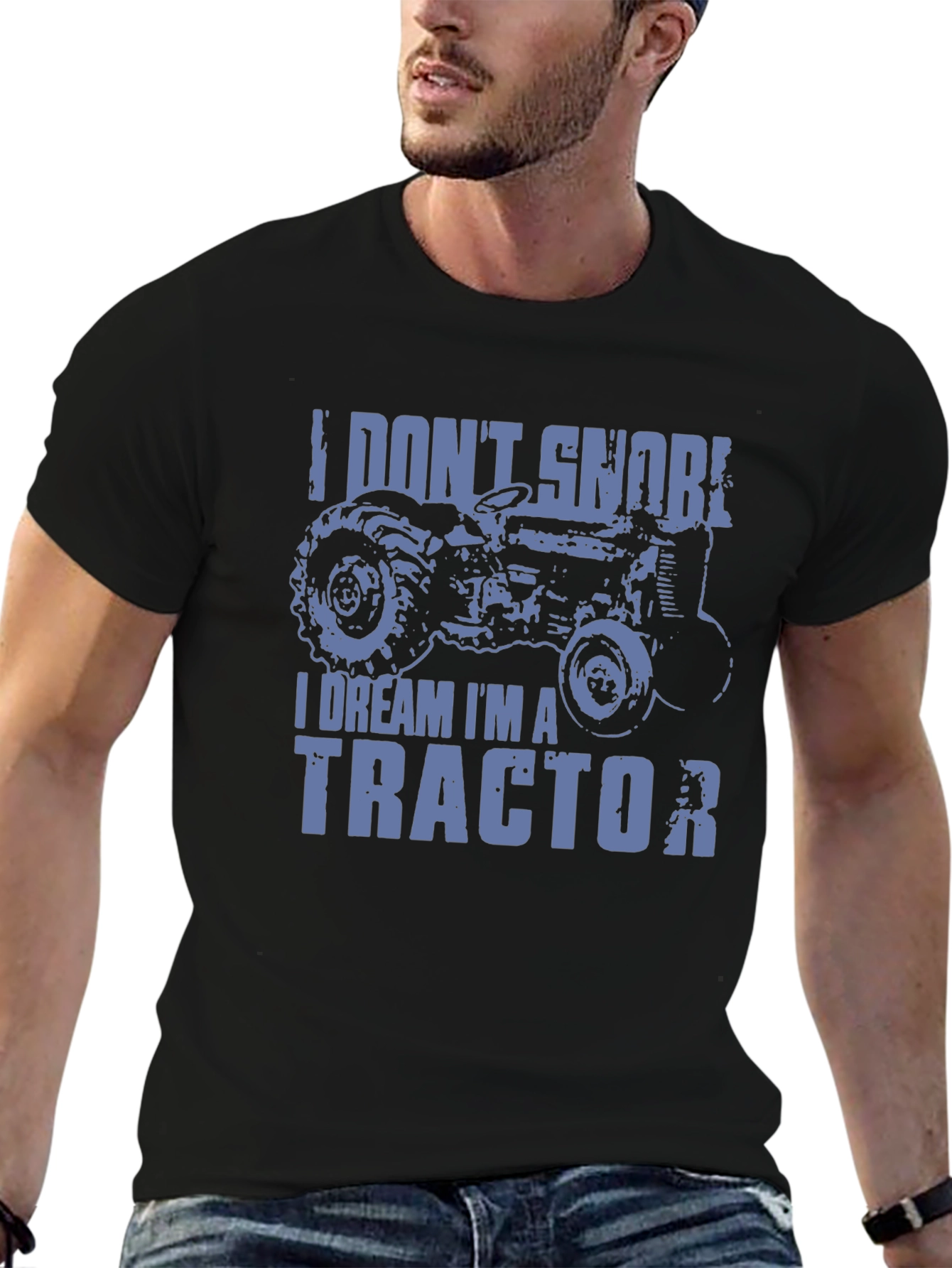I Dream Im A Tractor Mens Graphic T-Shirt