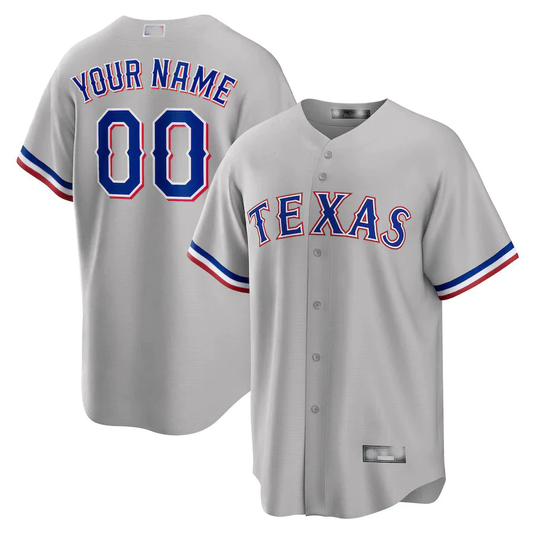 Men's Texas Rangers Gray Replica Custom Jerseys