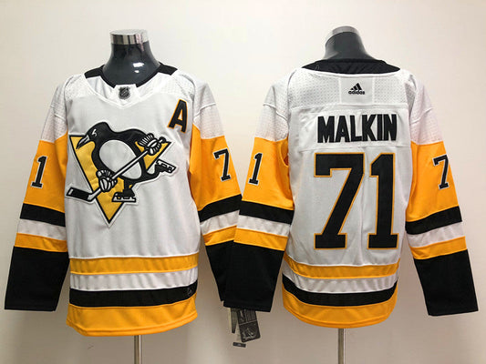 Men's Pittsburgh Penguins Evgeni Malkin #71 White Game Jerseys