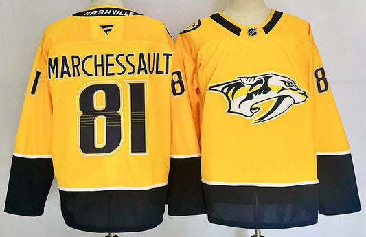 Men's Nashville Predators Jonathan Marchessault #81 Yellow Game Jerseys