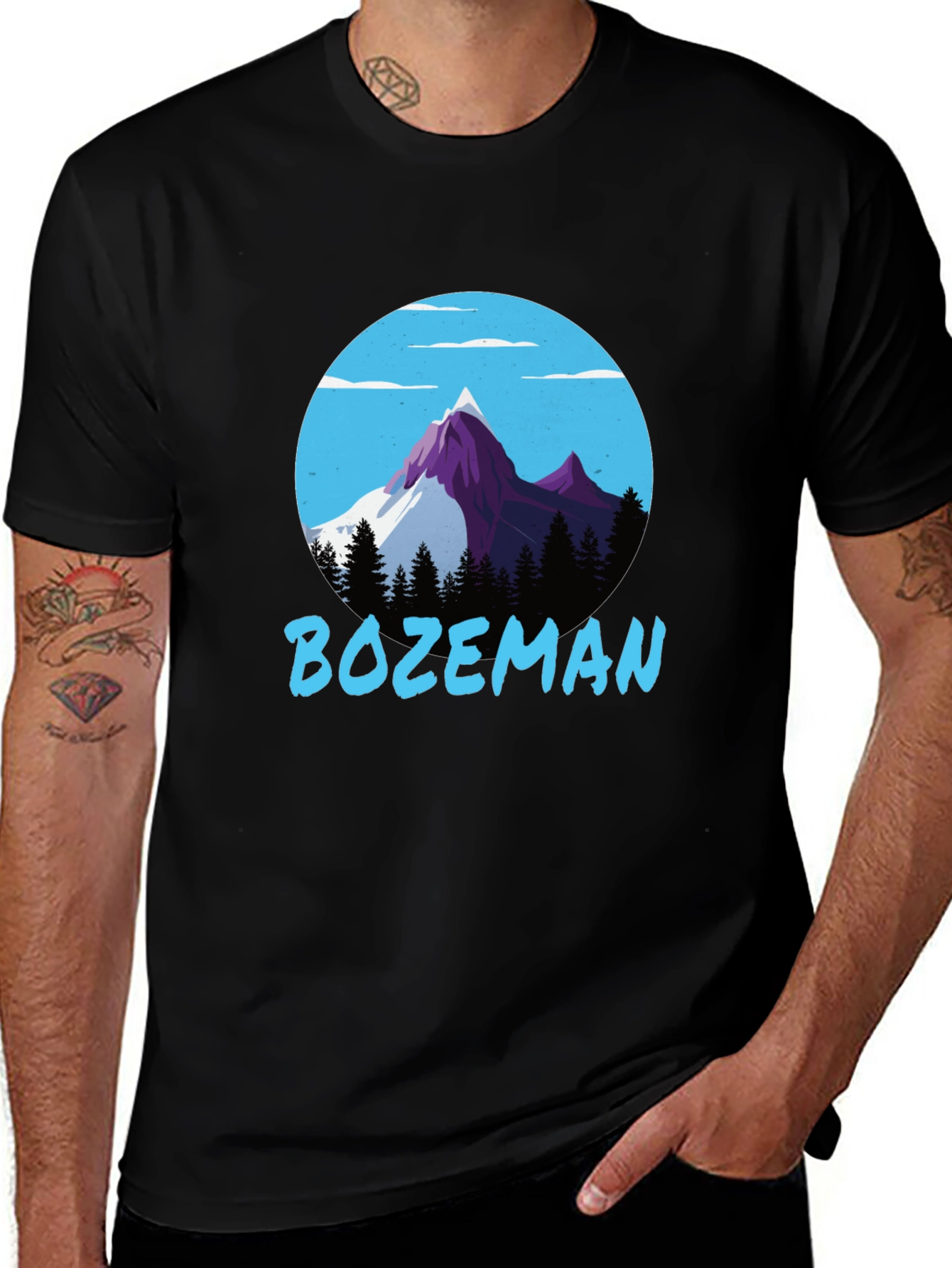 Bozeman Mountain Graphic Tee - Black