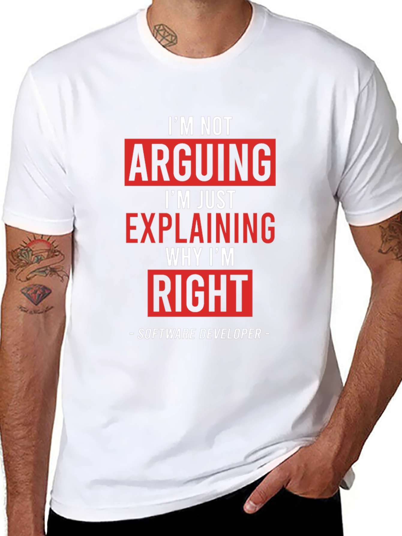 Software Developer T-Shirt: Im Not Arguing Im Explaining