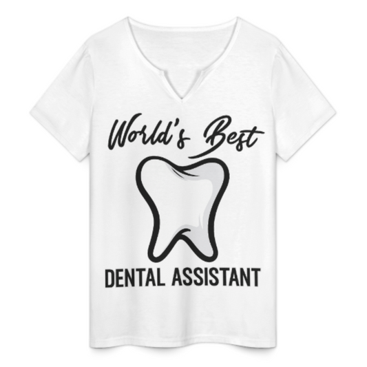 World’s Best Dental Assistant V-Neck Tee – Funny Dental Office Graphic Shirt for Dental Professionals(z387)