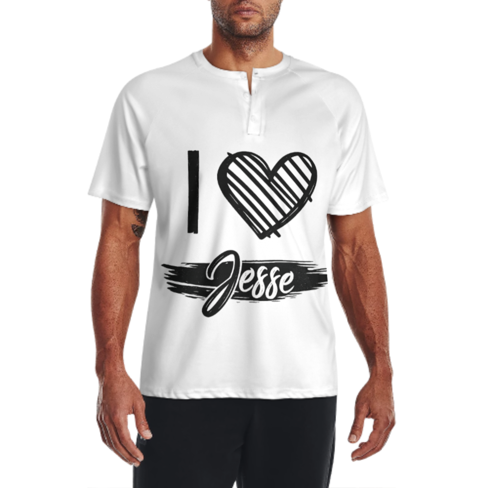 I Love Jesse Custom Name Graphic T-Shirt – Romantic Heart Couple Tee for Everyday Style(z367)