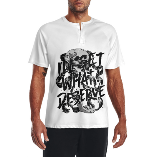 “I’ll Get What I Deserve” Skull Graphic T-Shirt – Dark Grunge Streetwear Goth Punk Tee(z364)