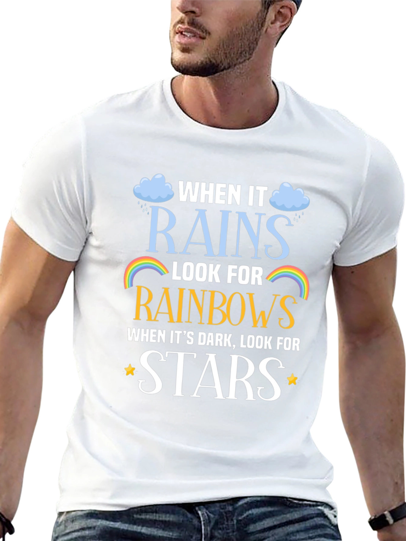 Inspirational Rainbows & Stars Graphic T-Shirt