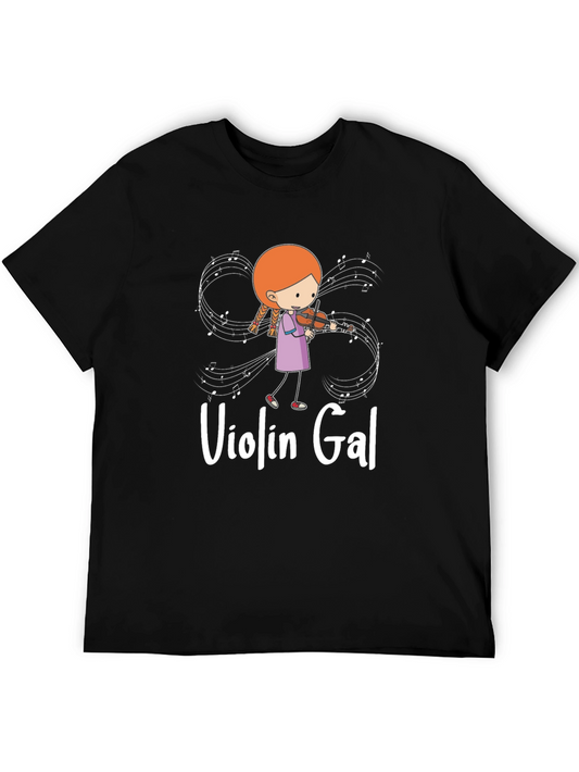 Violin Gal Black T-Shirt