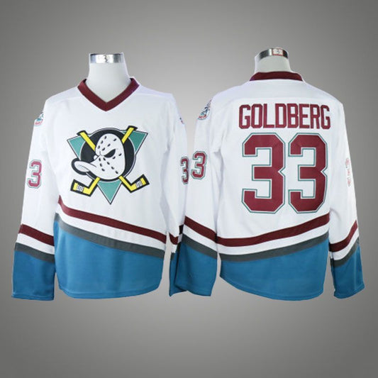 Men's Anaheim Ducks Goldberg #33 White Breakaway Jerseys