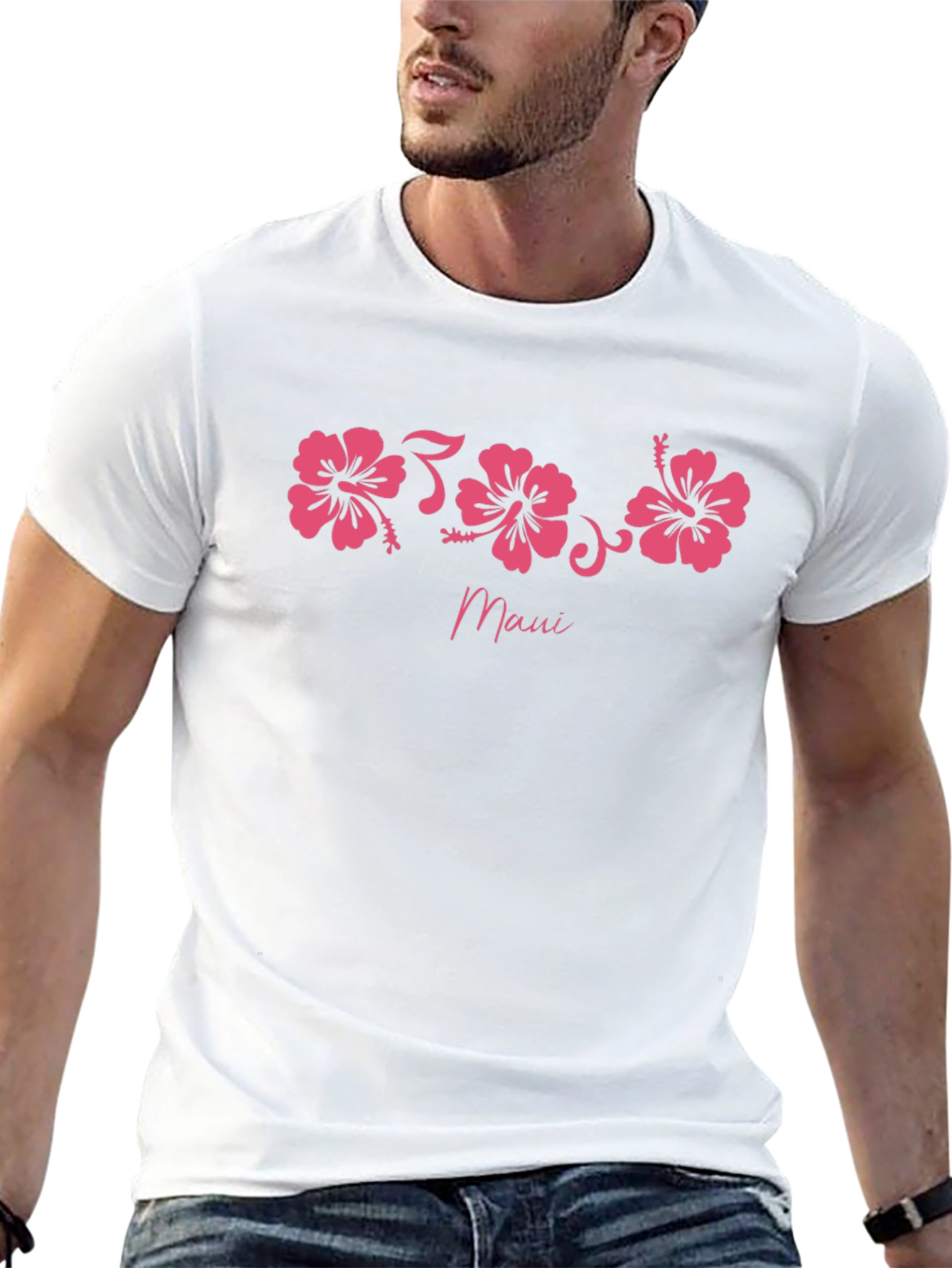 Maui Hibiscus Flower Graphic T-Shirt