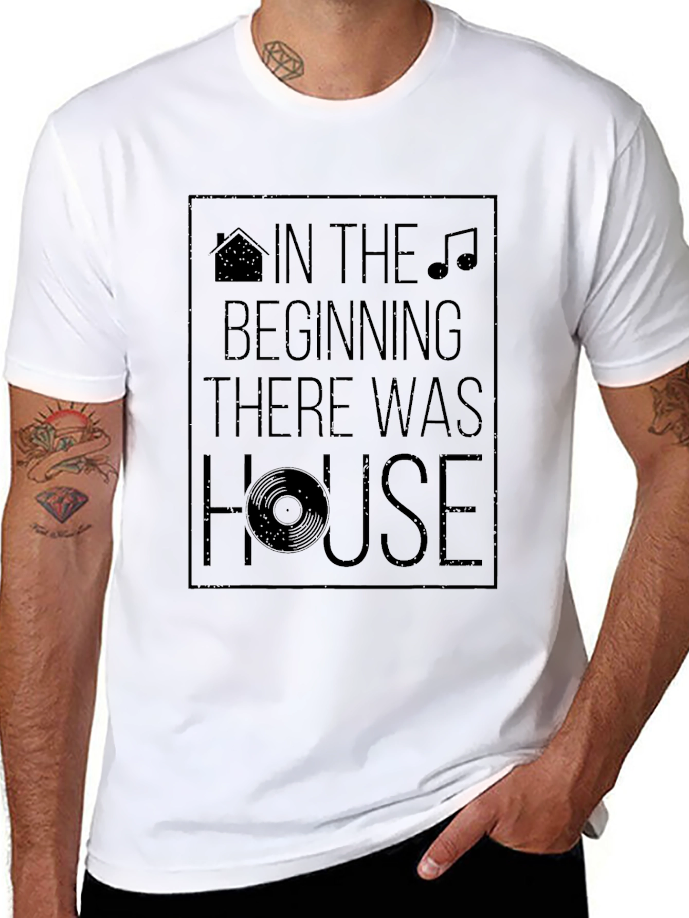 In The Beginning There Was House Graphic Tee
