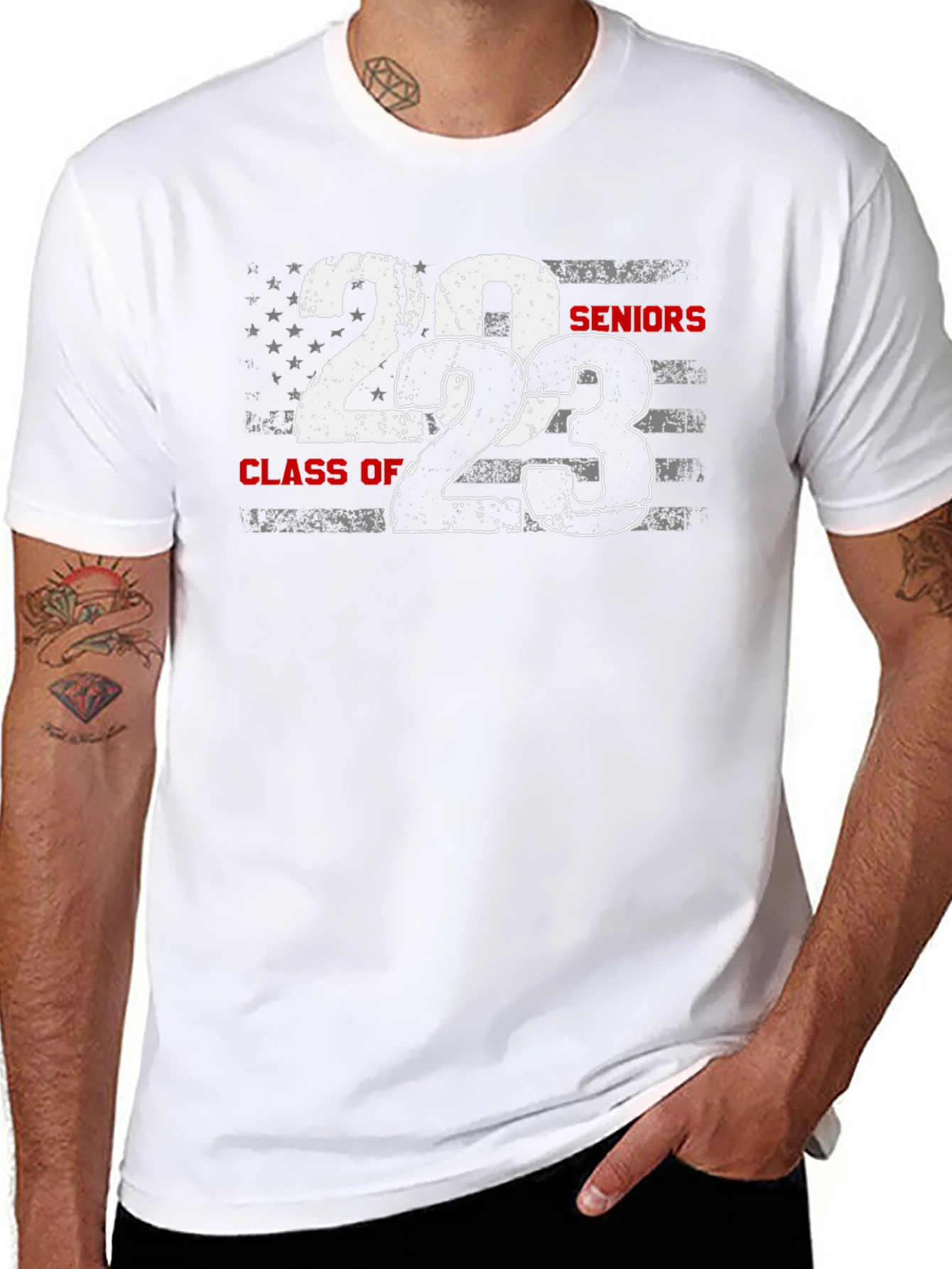Seniors Class of 2023 Flag Graphic T-Shirt