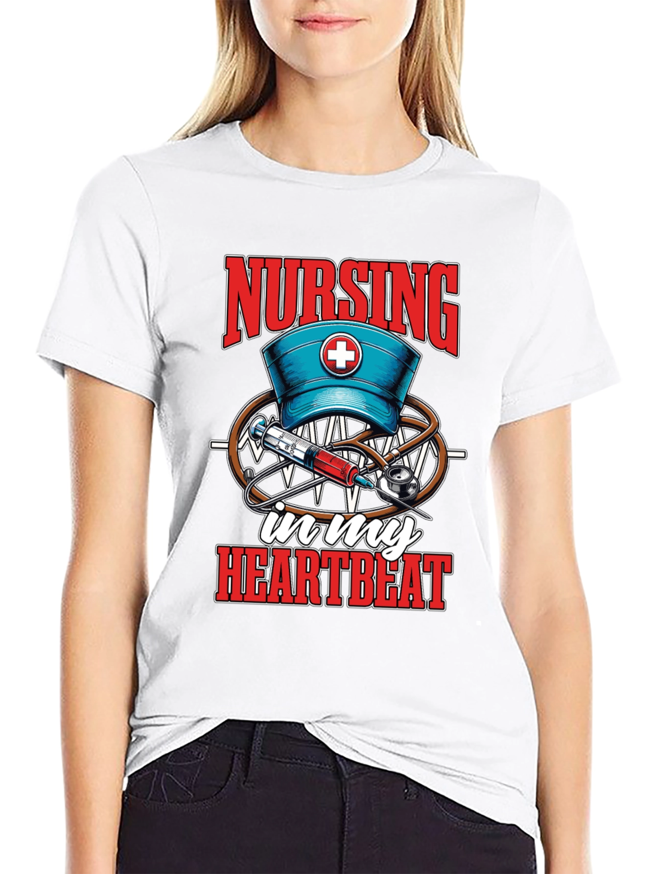 Nursing in My Heartbeat T-Shirt - Medical Staff Apparel
