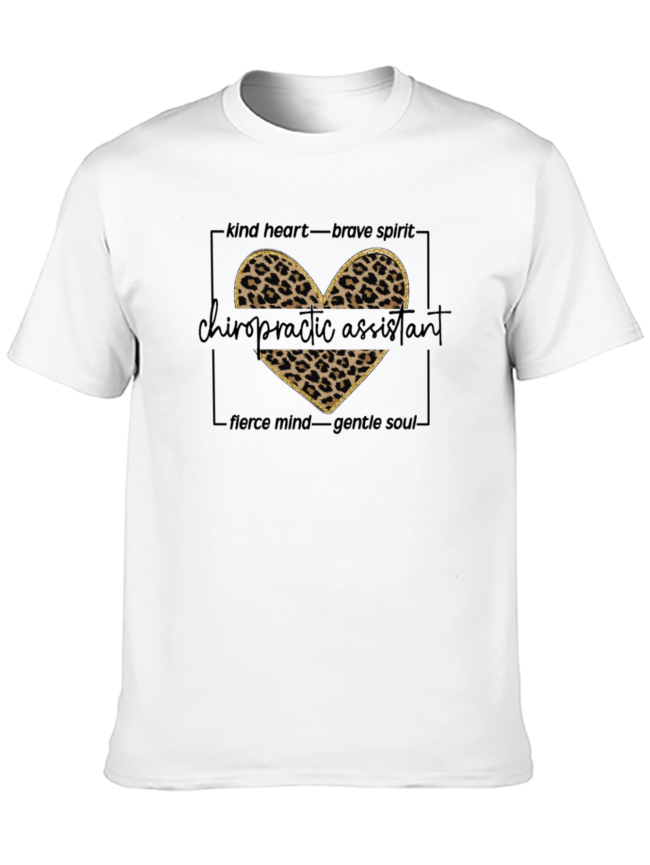 Chiropractic Assistant Leopard Heart T-Shirt