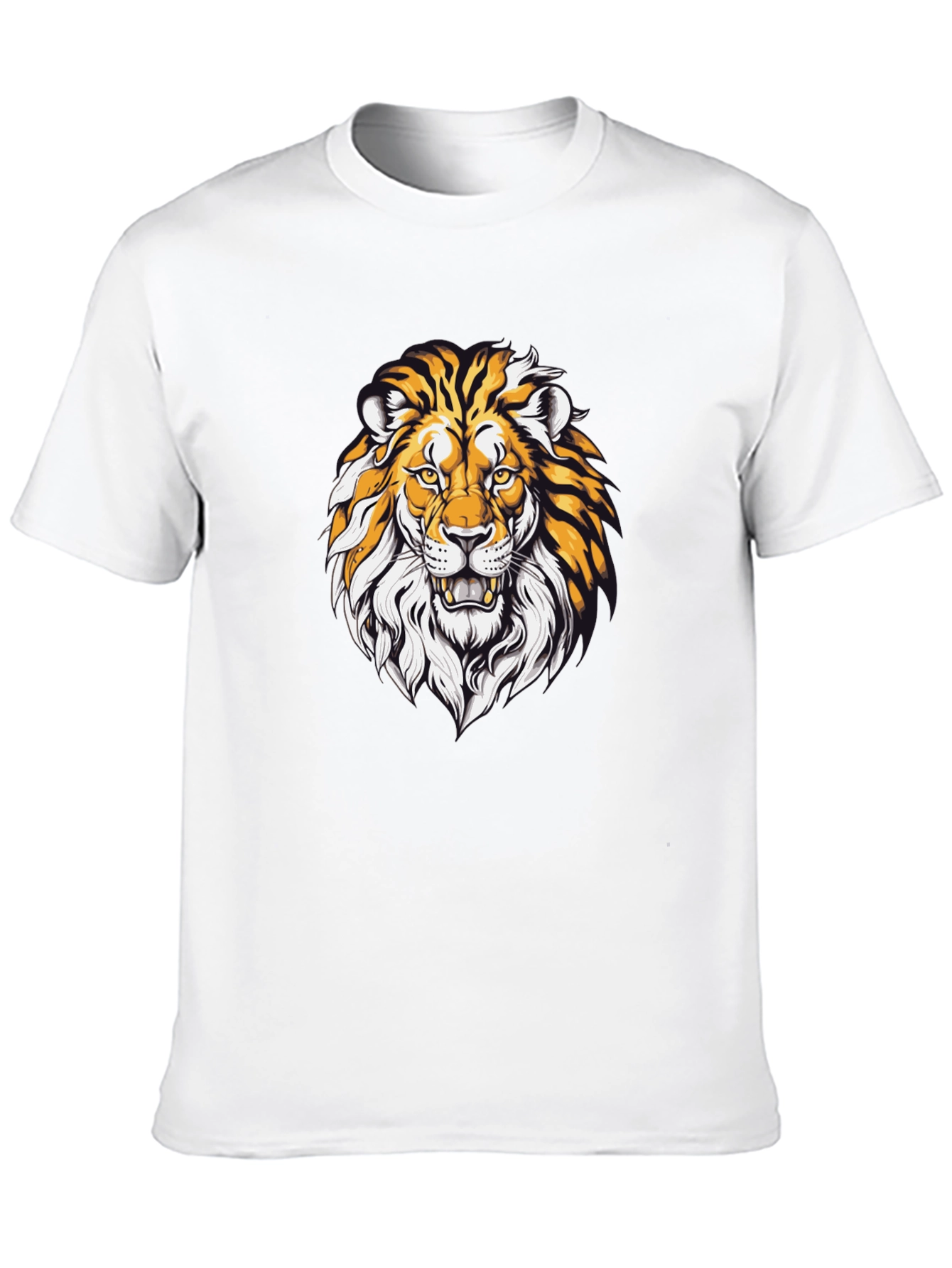 Lion Graphic Print Black T-Shirt