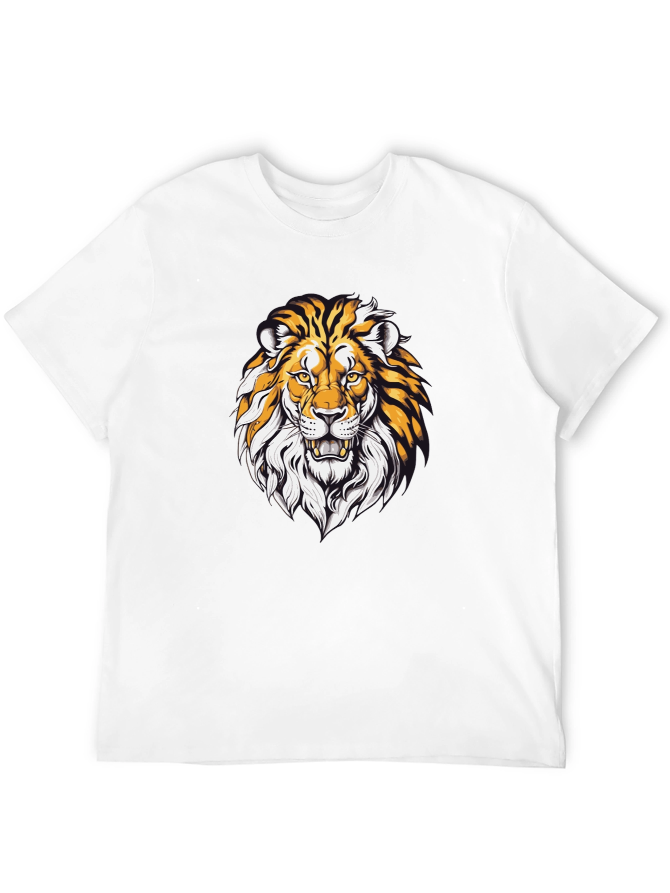 Lion Graphic Print Black T-Shirt