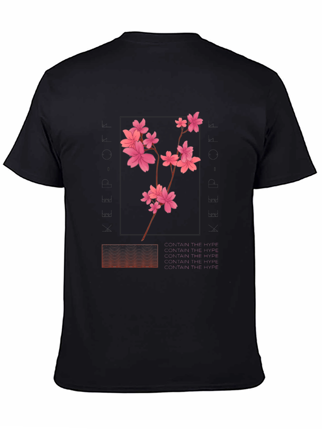 Sakura Black T-Shirt - Aesthetic Floral Design