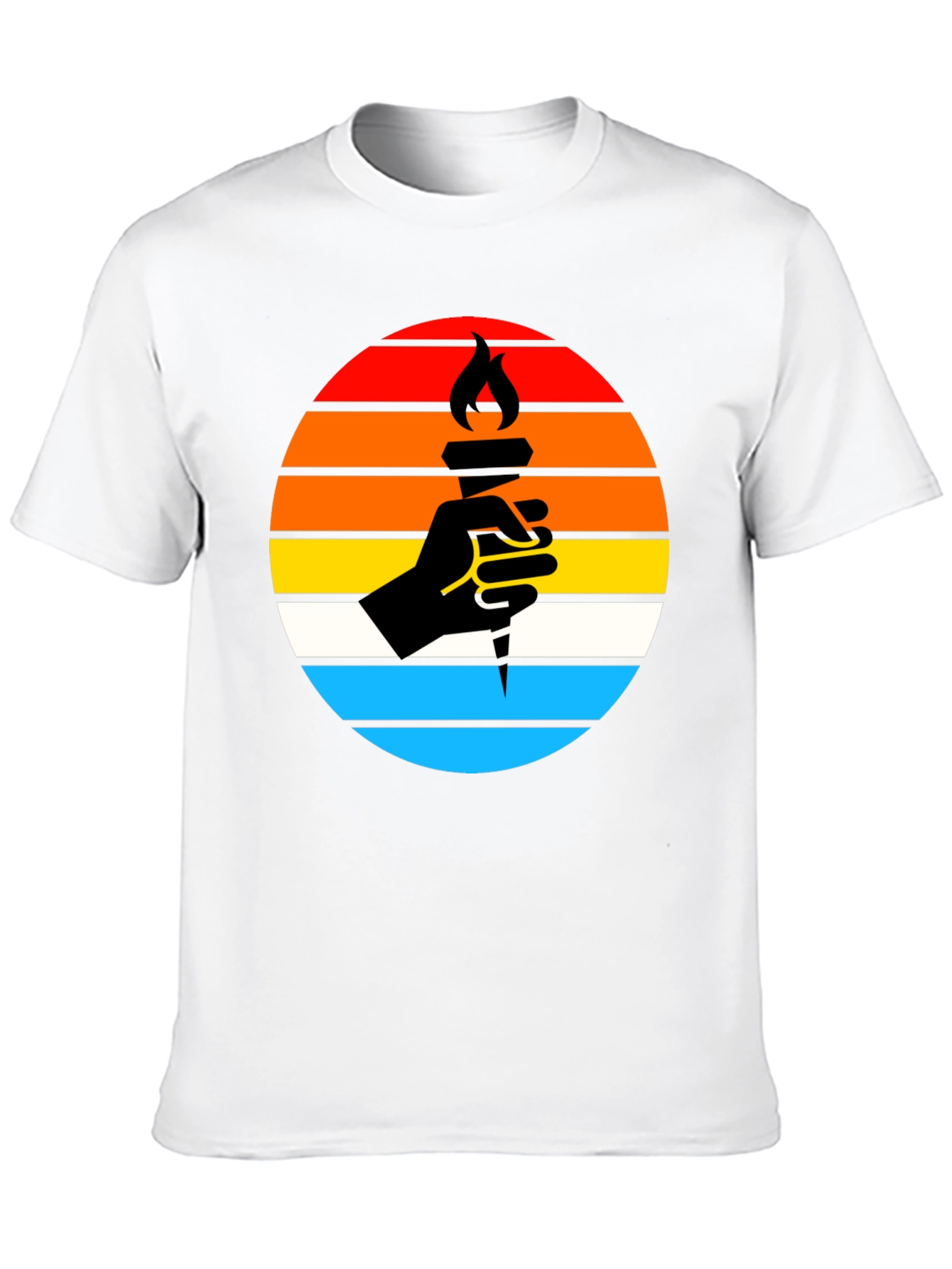 Retro Torch Graphic Tee - Black